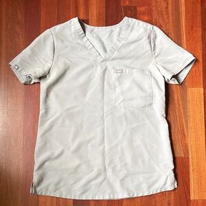 FIGS Graphite Scrub Top Catarina XS